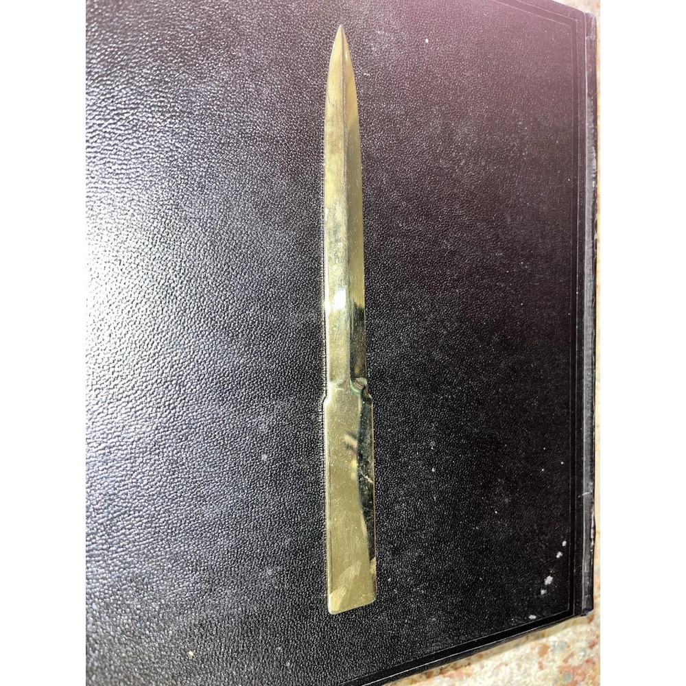 Vintage Solid Gold Colored Letter Opener Mail Geometric Angles